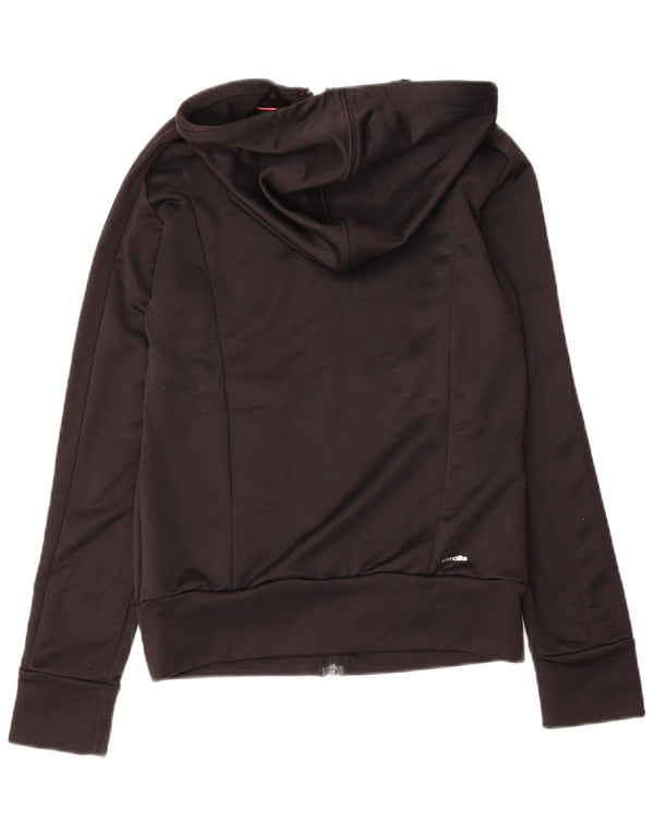 Felpa con cappuccio e zip da donna Adidas UK 4/6 XS poliestere nero