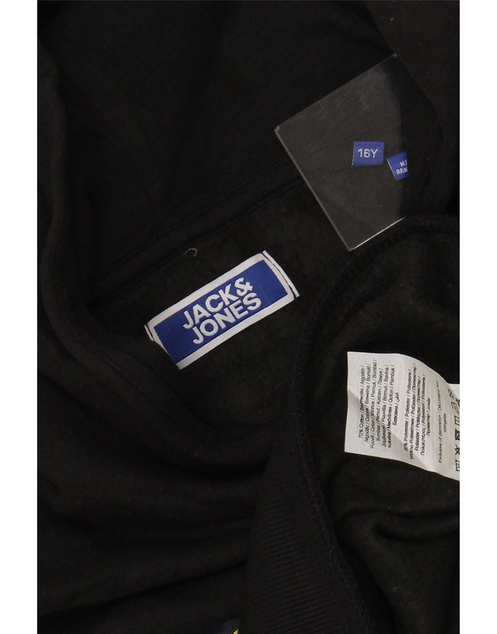 JACK & JONES Felpa con cappuccio grafica da bambino 15-16 anni in cotone nero