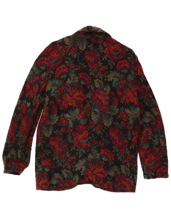 Giacca blazer vintage da donna a 1 bottone IT 44 medio floreale multicolore