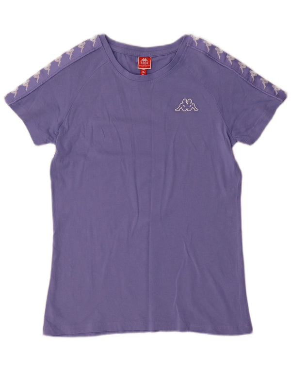 T-shirt grafica da donna Kappa Top UK 14 grande cotone viola