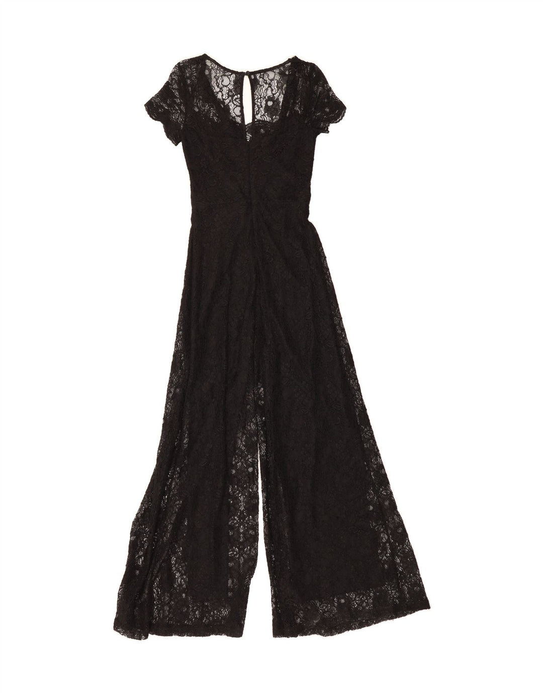 PHASE EIGHT Womens See Through Jumpsuit UK 8 Small Black Floral Viscose Vintage Phase Eight and Second-Hand Phase Eight from Messina Hembry 