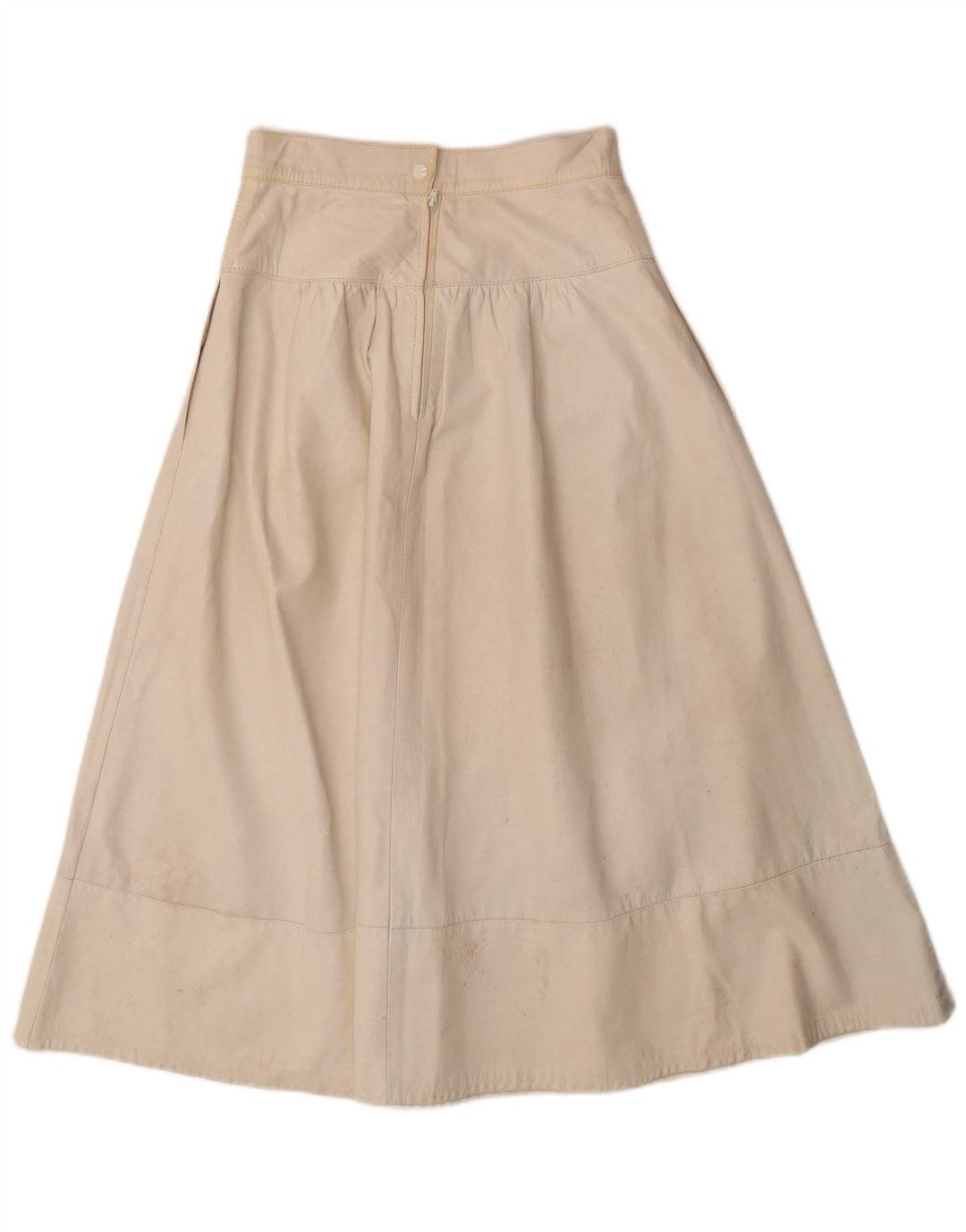 Set gonna vintage in pelle da donna in 2 pezzi UK 12 medio W26 bianco sporco