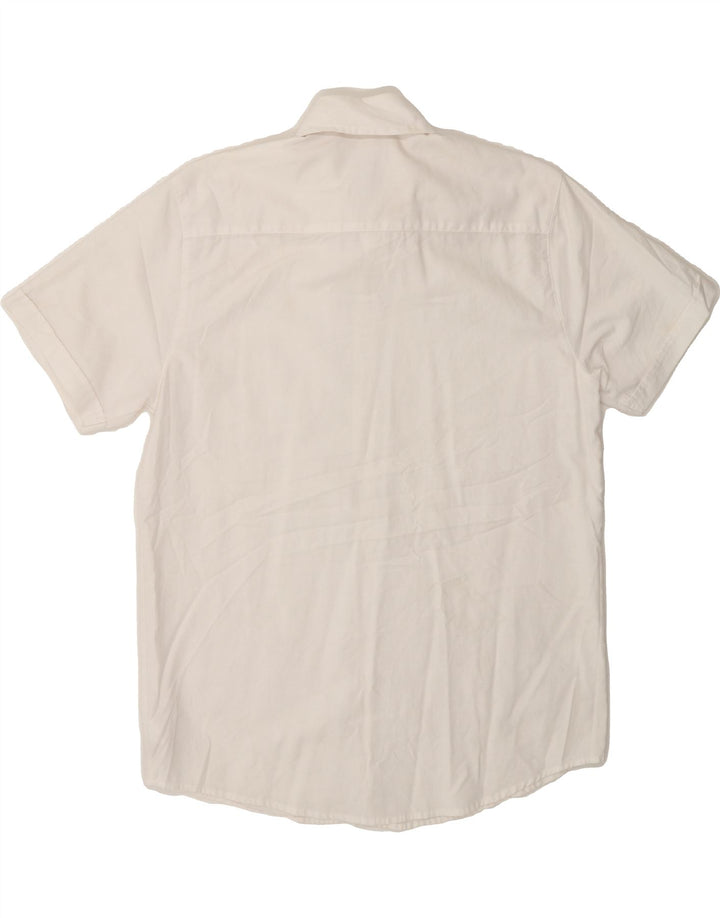 LEE Mens Short Sleeve Shirt Medium White Cotton Vintage Lee and Second-Hand Lee from Messina Hembry 