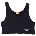 Canotta corta da donna vintage UK 14 cotone blu navy medio