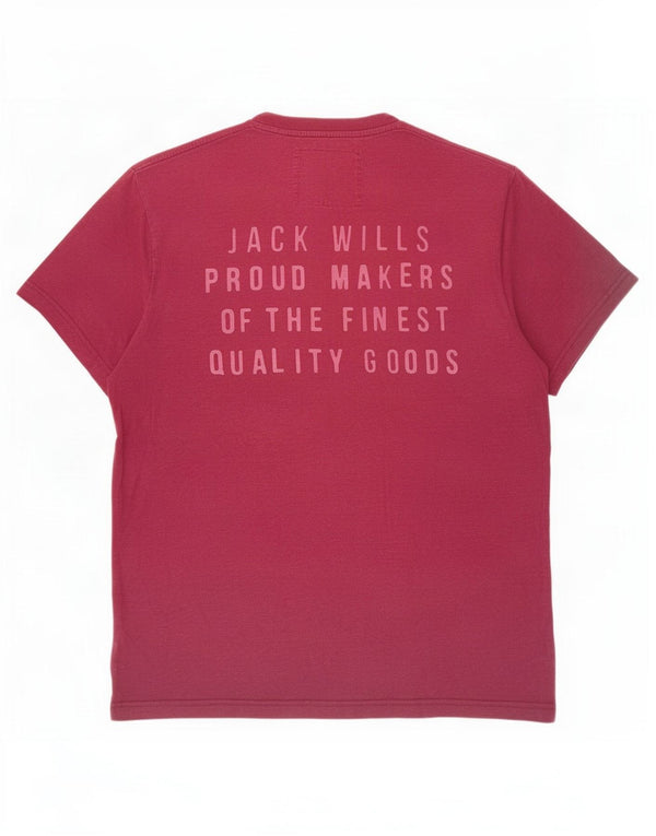 T-shirt grafica da uomo Jack Wills Top grande in cotone bordeaux