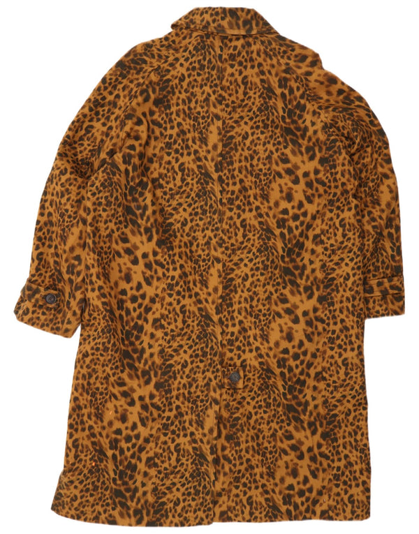 Zara Womens Oversized Overcoat UK 14 Medium Brown Animal Print Cotton