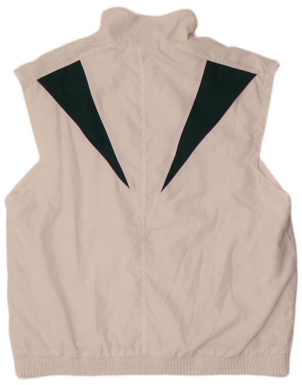 Giacca da ginnastica senza maniche da uomo Adidas UK 48/50 XL Colorblock bianco
