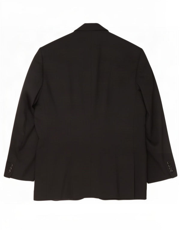 Zara Mens 2 Button Blazer Jacket UK 40 Large Black Wool