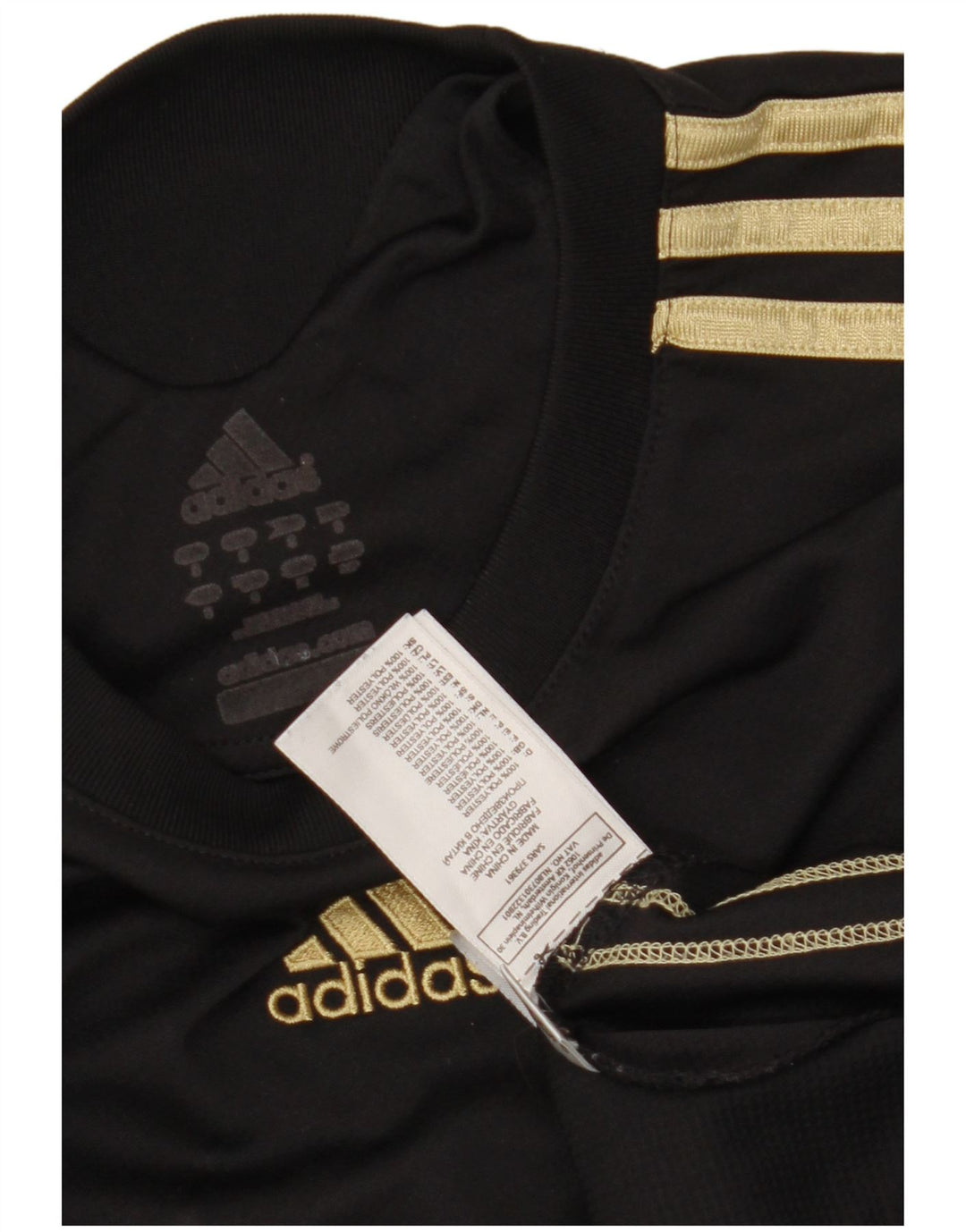 T-shirt Adidas da uomo con motivo astratto, piccola, in poliestere nero