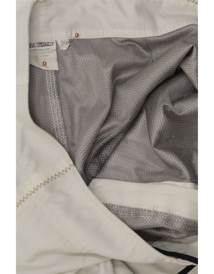 Pantaloncini da bagno grafici da uomo Quiksilver in poliestere bianco medio