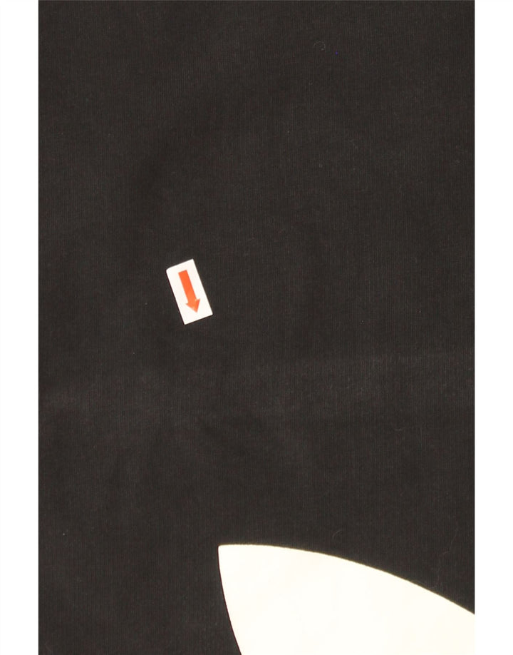 ADIDAS Womens Oversized Graphic Crew Neck Jumper Sweater UK 10 Small Black Vintage Adidas and Second-Hand Adidas from Messina Hembry 