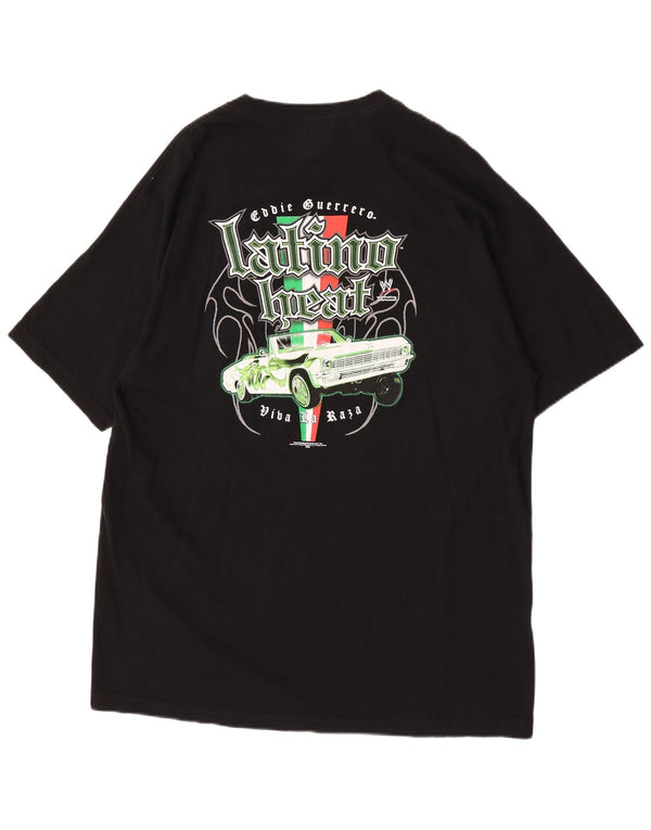 T-shirt grafica da uomo WWE Eddie Guerrero 2005 Top XL in cotone nero