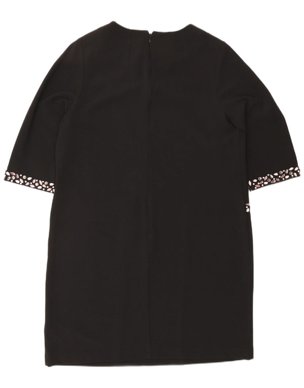 Monsoon Womens 3/4 Sleeve Shift Dress UK 16 Large Black Polyester