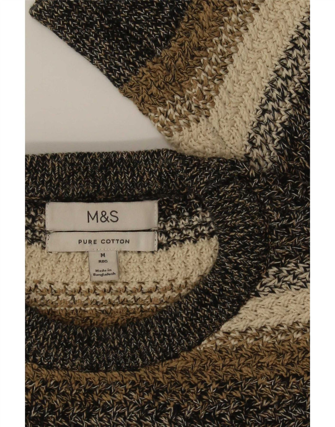 Maglione maglione girocollo da uomo Marks & Spencer a righe medie multicolore