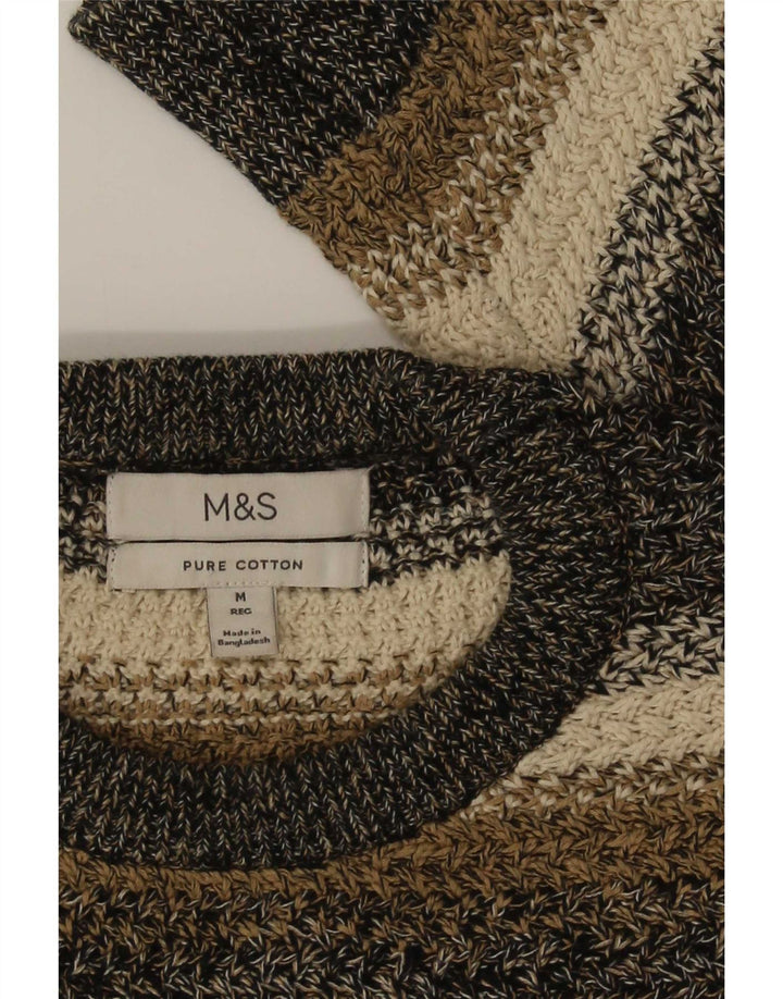 Maglione maglione girocollo da uomo Marks & Spencer a righe medie multicolore