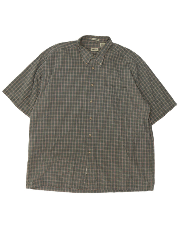 Camicia a maniche corte da uomo IZOD XL in cotone a quadri kaki