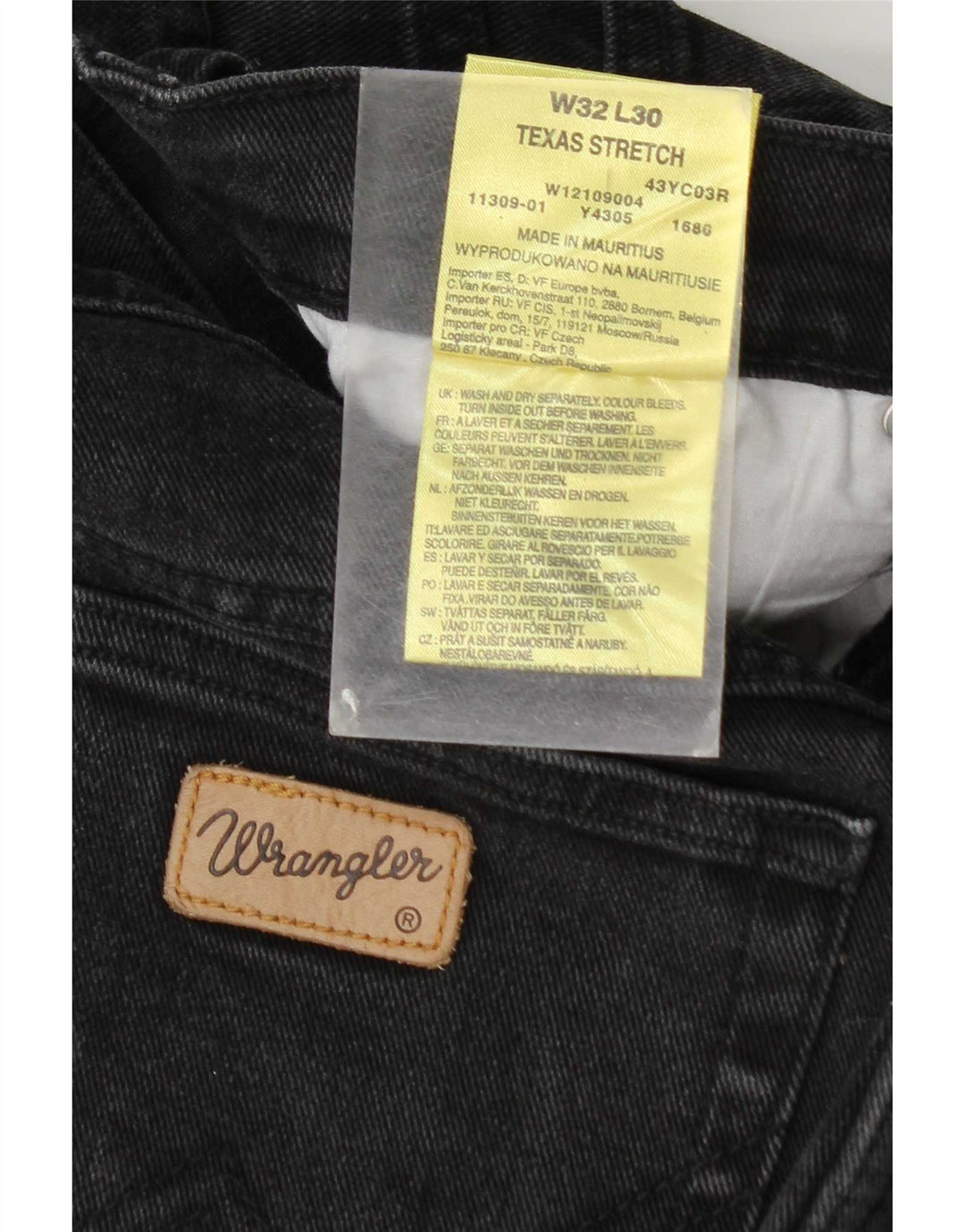 Jeans dritti elasticizzati Texas da donna Wrangler W32 L30 cotone grigio