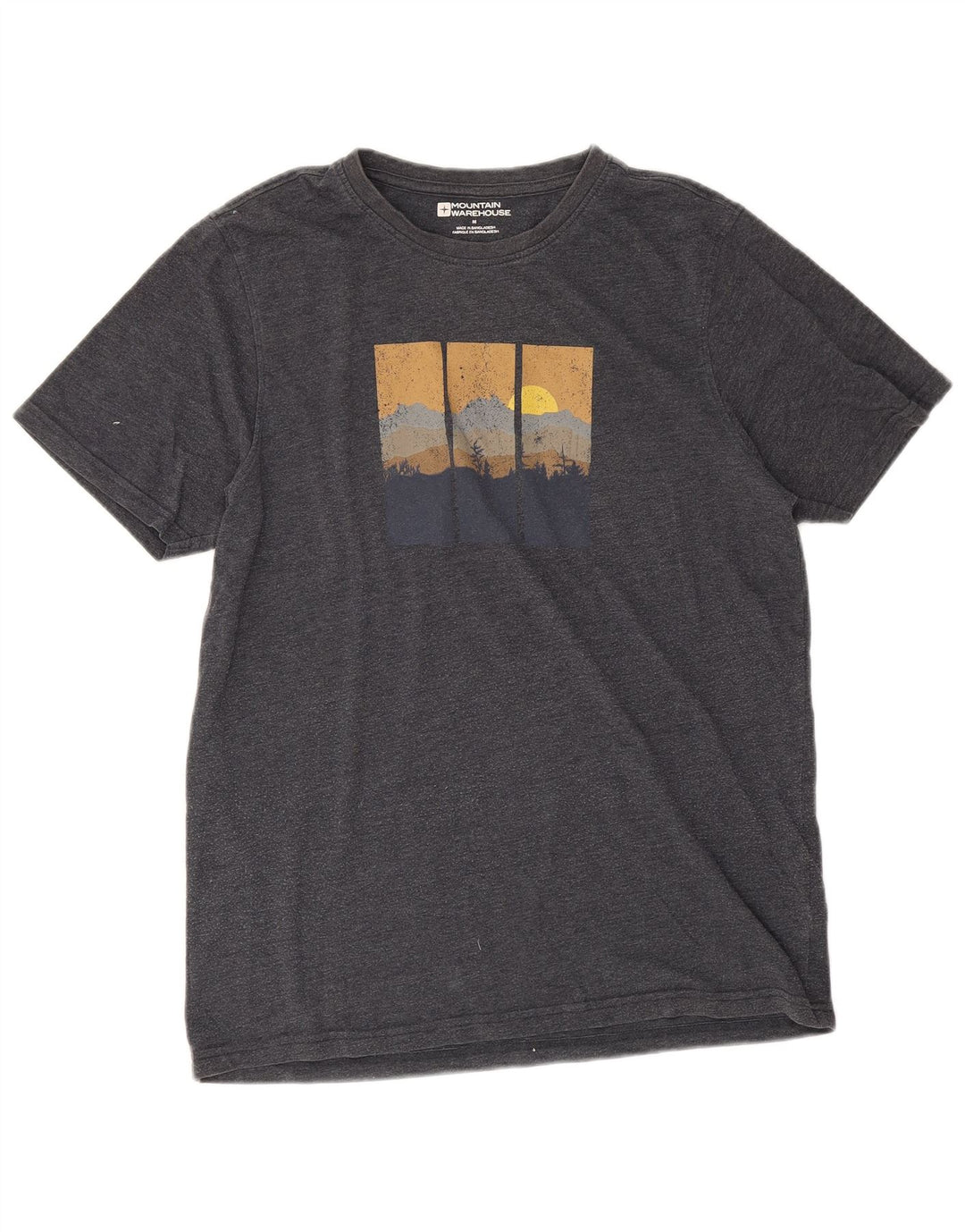 T-shirt grafica da uomo Mountain Warehouse Top in cotone nero medio
