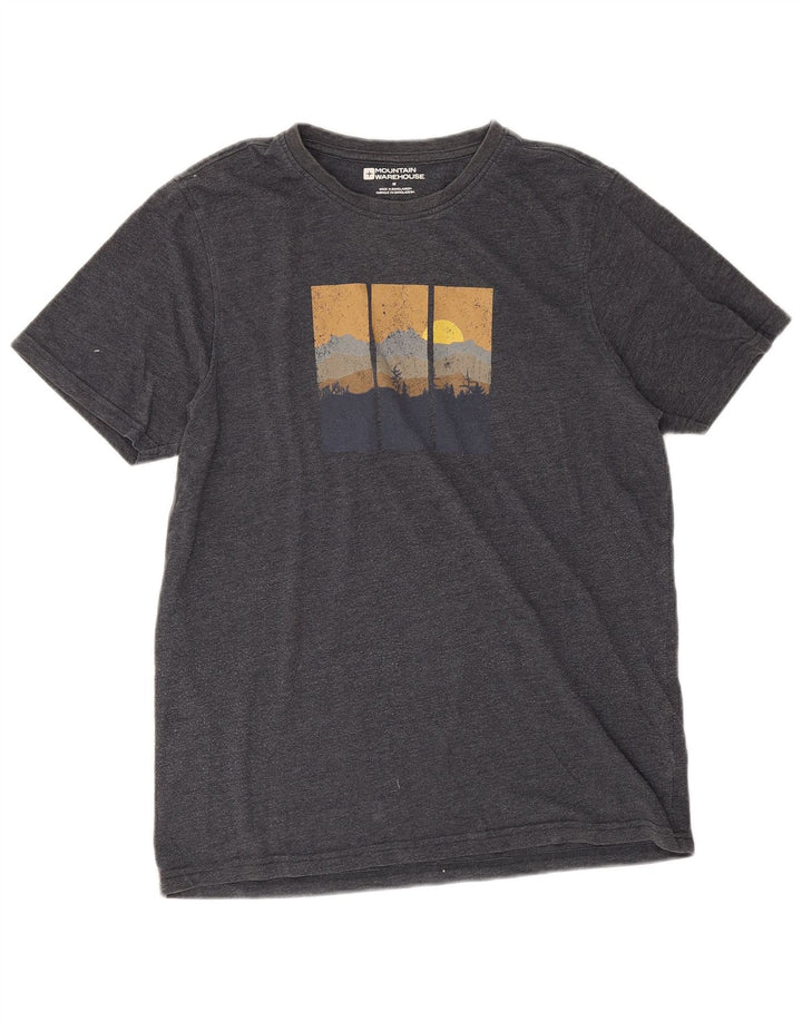 T-shirt grafica da uomo Mountain Warehouse Top in cotone nero medio