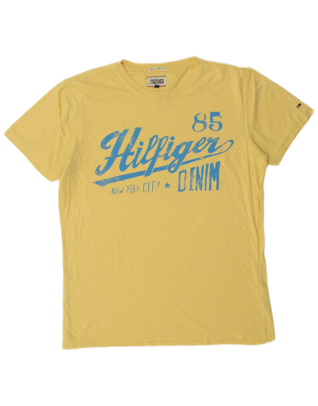 T-shirt grafica da uomo Tommy Hilfiger Top in cotone giallo medio