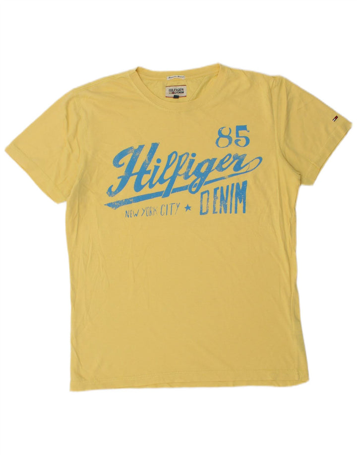 T-shirt grafica da uomo Tommy Hilfiger Top in cotone giallo medio