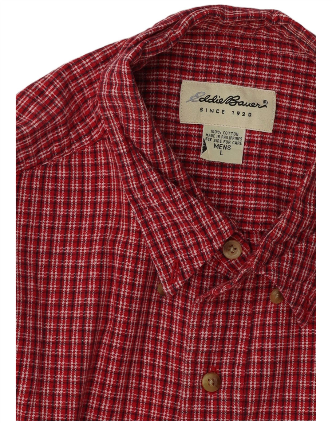 EDDIE BAUER Camicia a maniche corte da uomo Grande in cotone a quadretti rossi