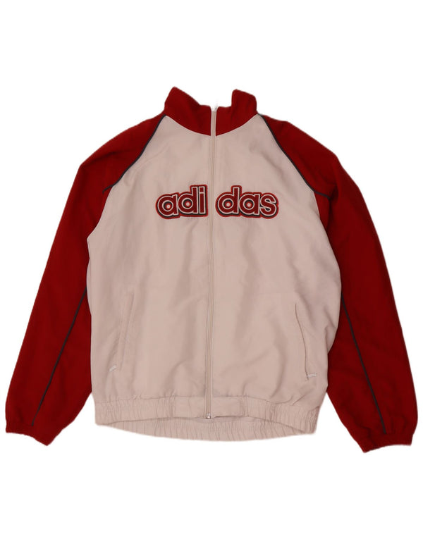Giacca da tuta grafica da uomo Adidas UK 42/44 Large White Colourblock