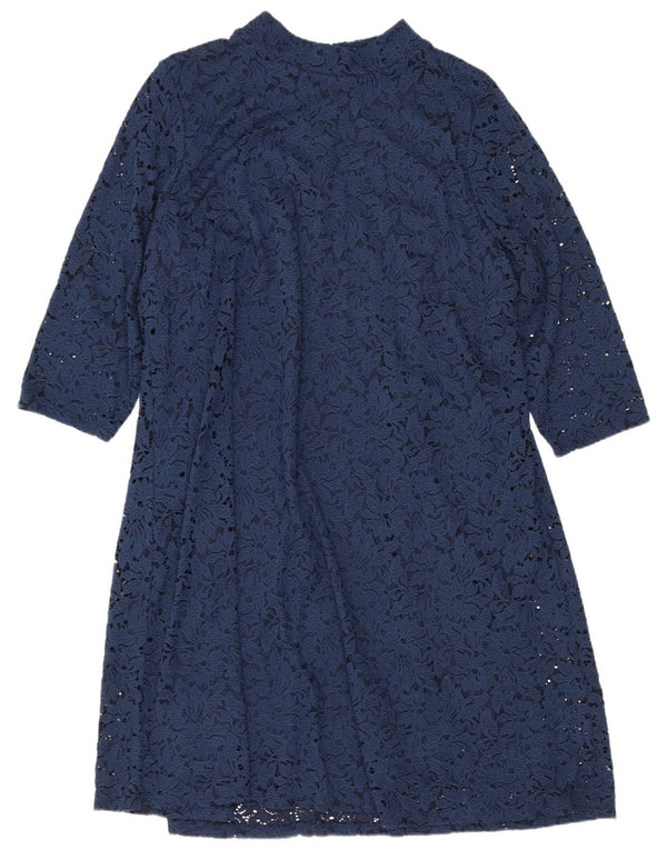 Abito a trapezio con maniche a 3/4 da donna Marks & Spencer UK 20 2XL Blu navy floreale