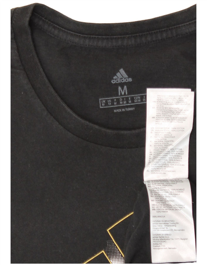 T-shirt grafica da uomo Adidas Top in cotone nero medio