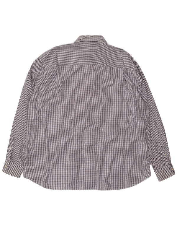 Camicia da yachting da uomo Paul & Shark taglia 47 18 1/2 2XL cotone a quadri blu navy