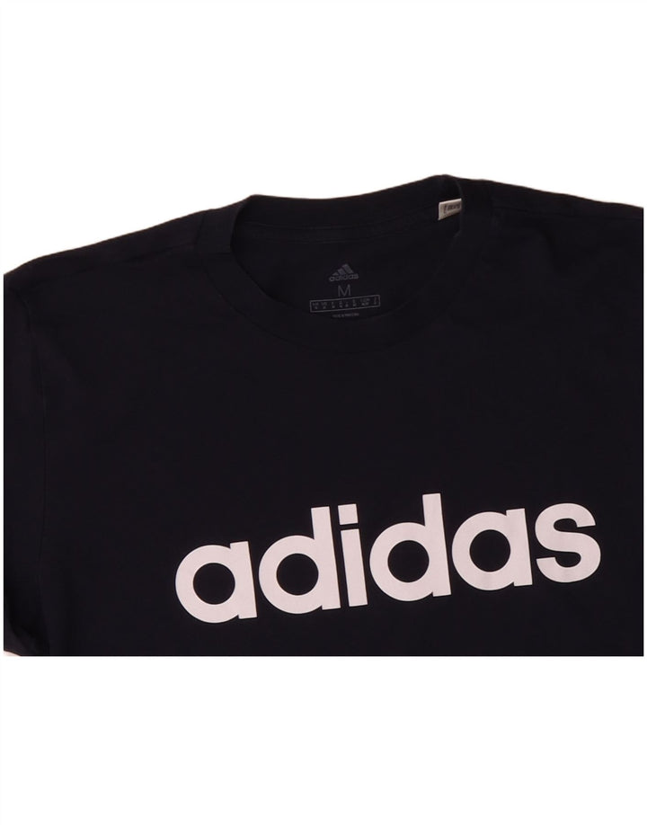 T-shirt grafica da uomo ADIDAS Top in cotone blu navy medio
