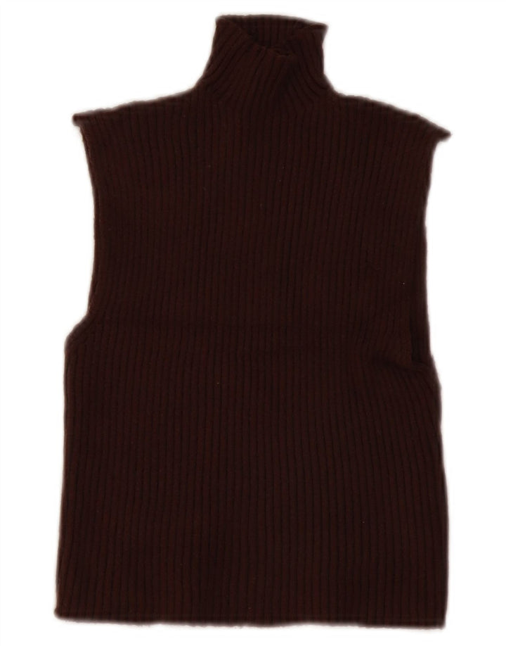 Canotta corta da donna Zara UK 8 piccola in viscosa marrone