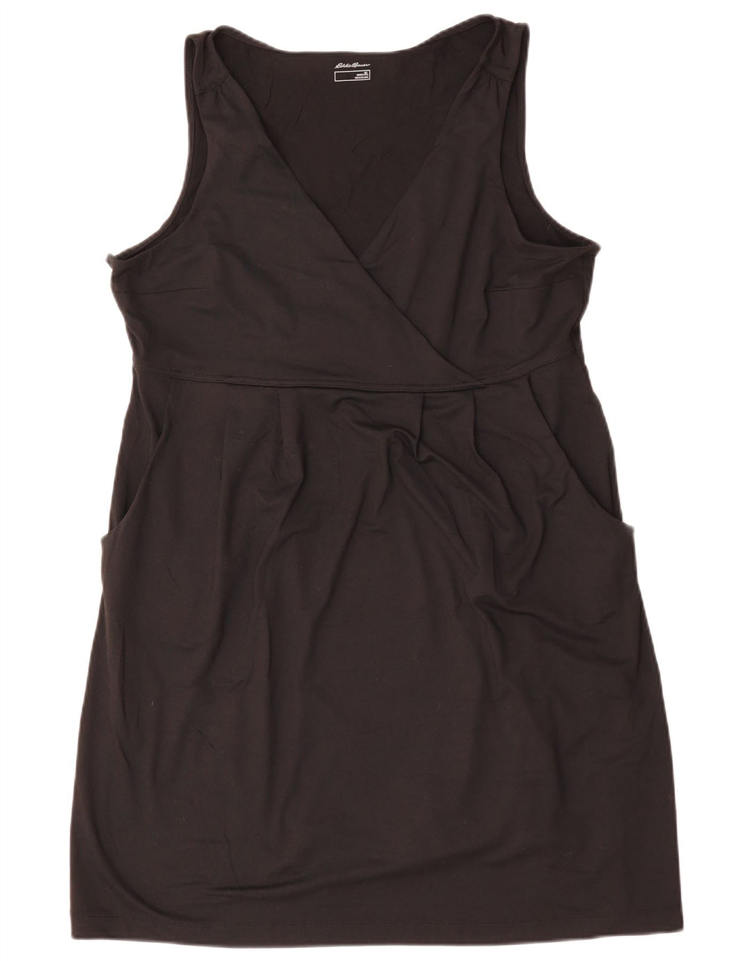EDDIE BAUER Abito tubino senza maniche da donna UK 18 XL Poliestere nero