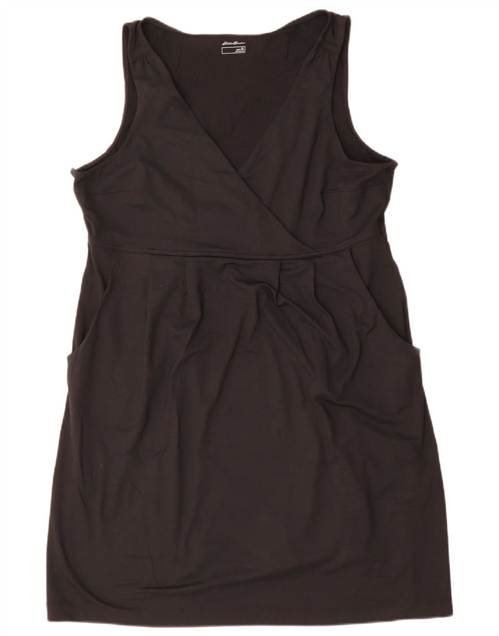 EDDIE BAUER Abito tubino senza maniche da donna UK 18 XL Poliestere nero