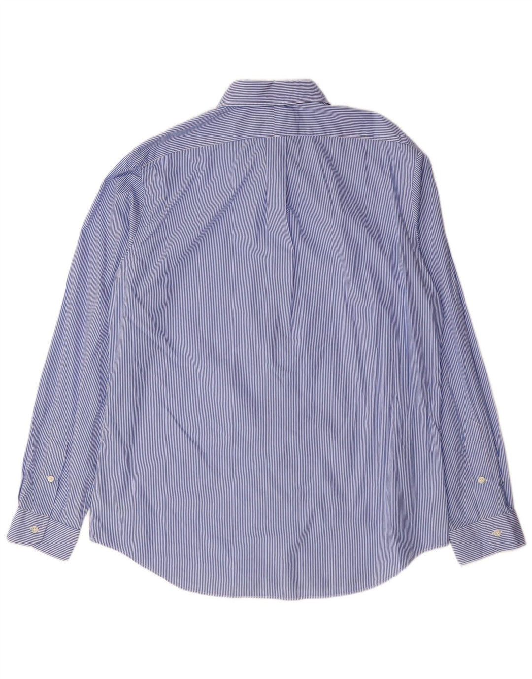 RALPH LAUREN Camicia elasticizzata da uomo grande in cotone gessato blu
