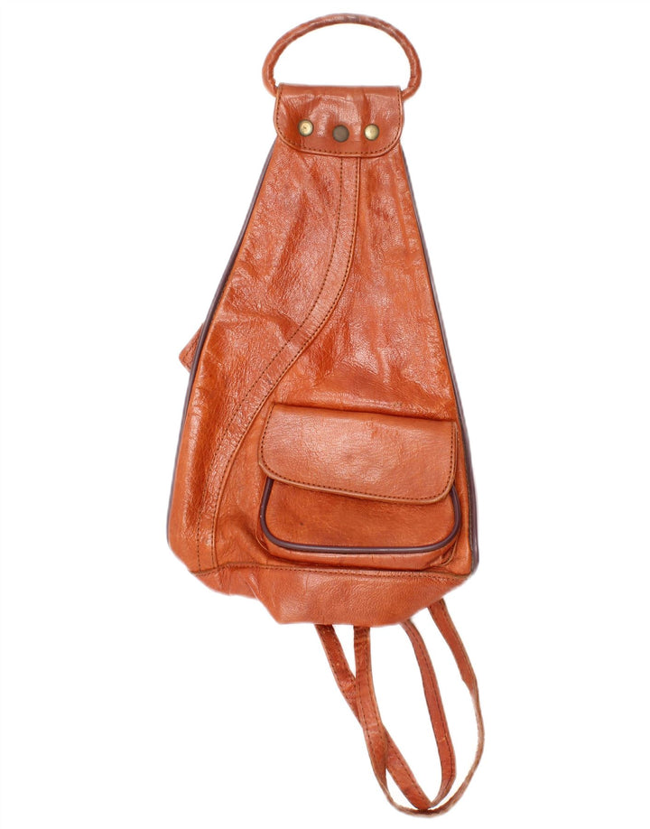 Zaino vintage in pelle da donna taglia unica L8 marrone