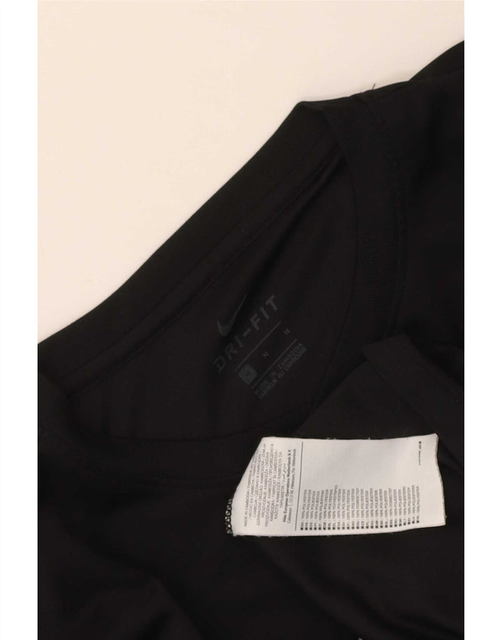 T-shirt Nike da uomo Dri Fit, top in poliestere nero medio