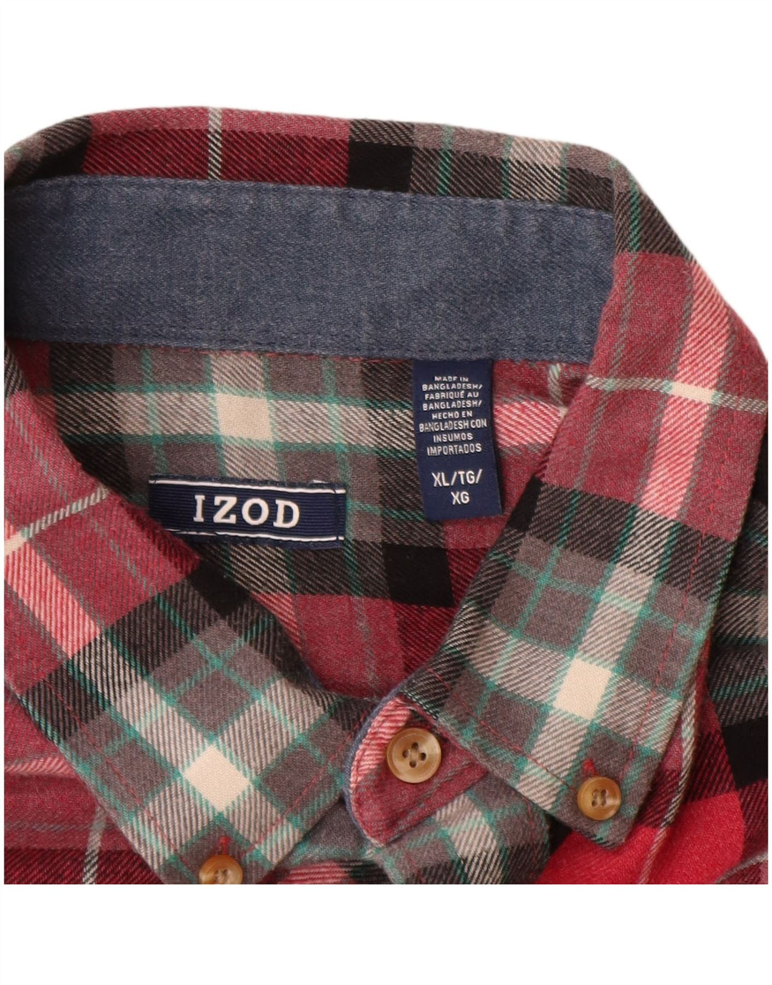 Camicia in flanella da uomo IZOD XL in cotone a quadri rossi