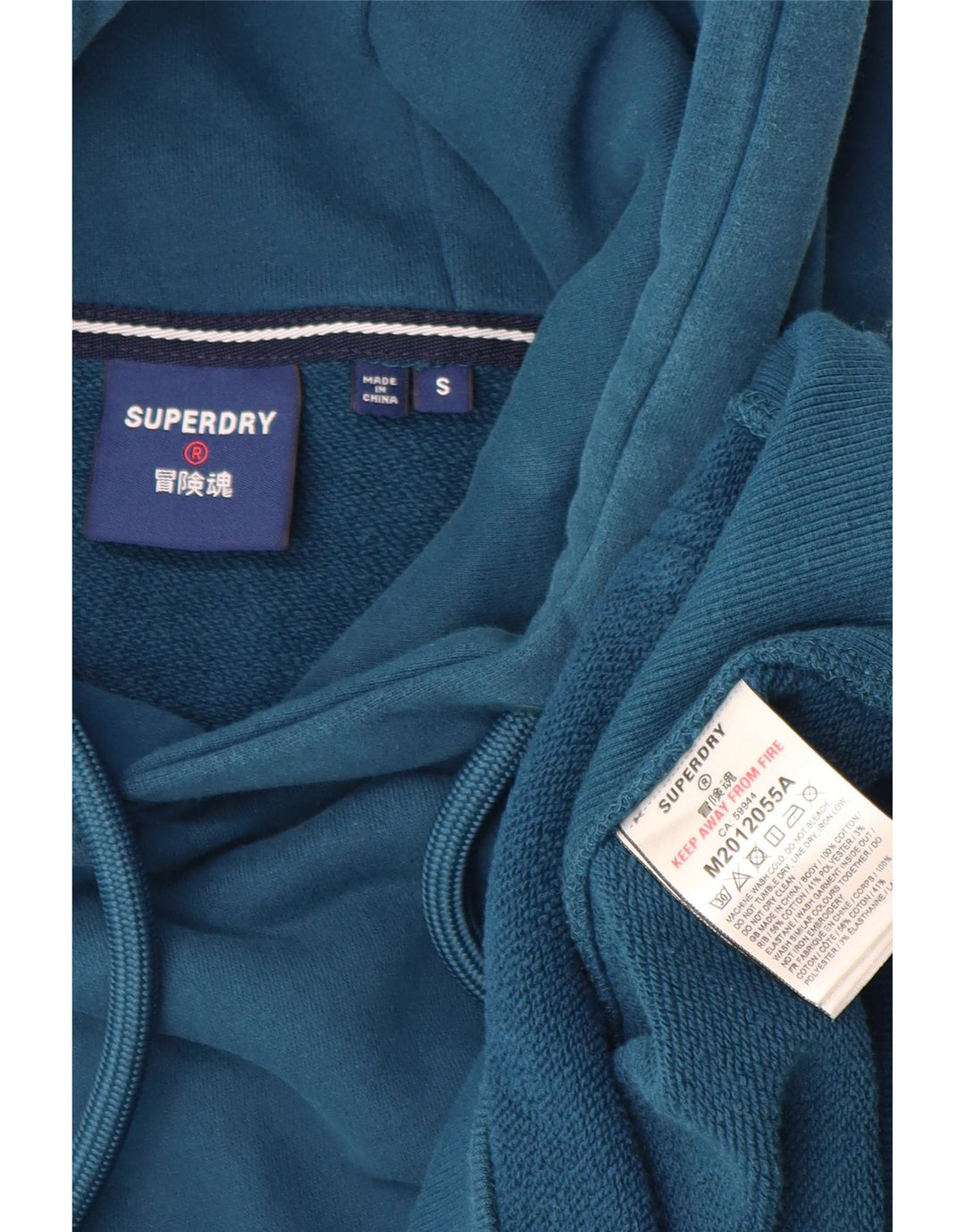 Maglione con cappuccio grafico da uomo SUPERDRY piccolo in cotone blu