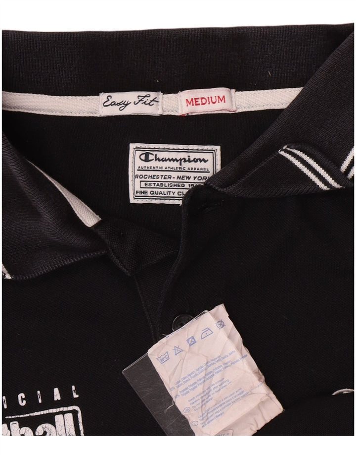 Polo da uomo con grafica Easy Fit Champion, cotone nero medio