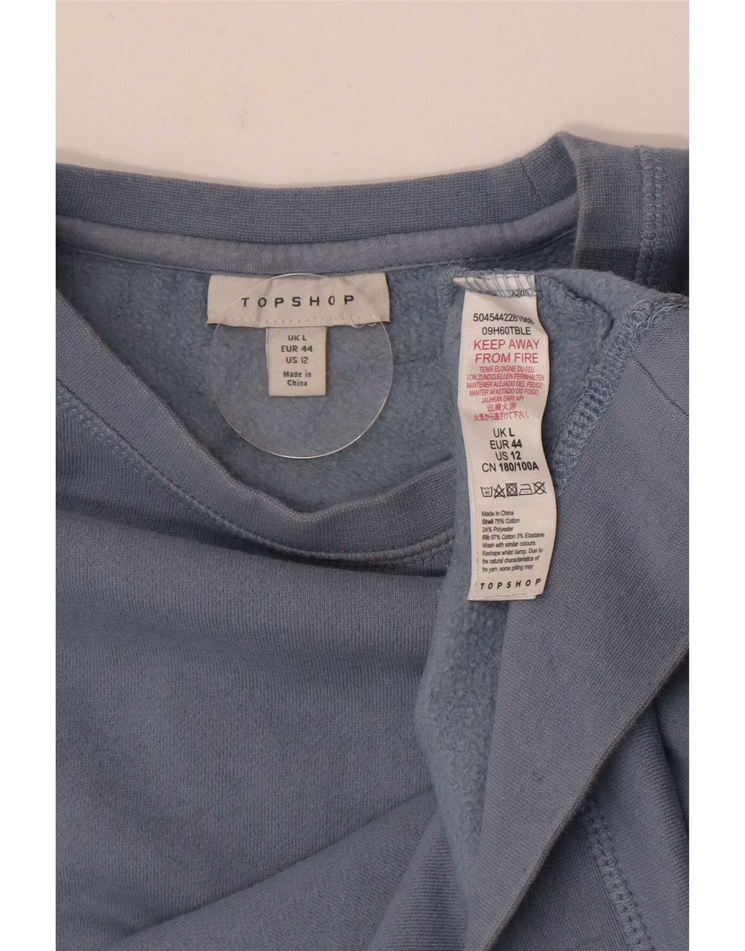 Topshop Felpa oversize da donna Maglione UK 16 Grande cotone blu