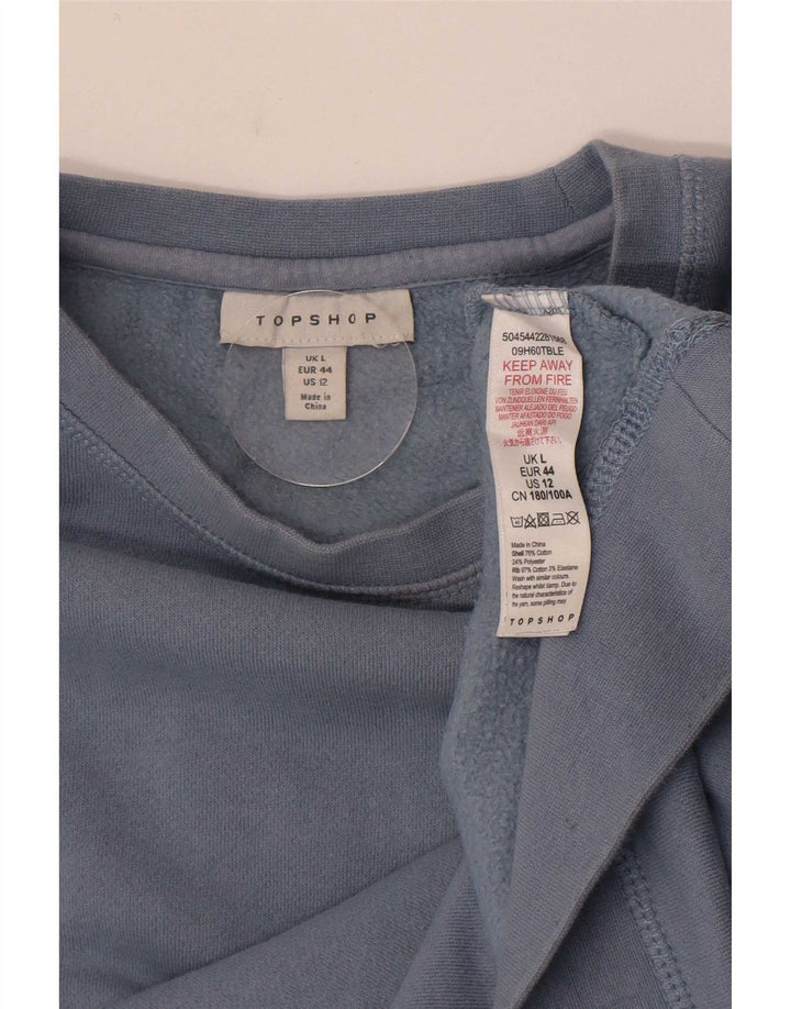 Topshop Felpa oversize da donna Maglione UK 16 Grande cotone blu