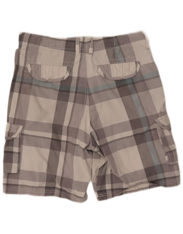 Pantaloncini cargo da uomo BILLABONG W32 in cotone a quadri grigio medio