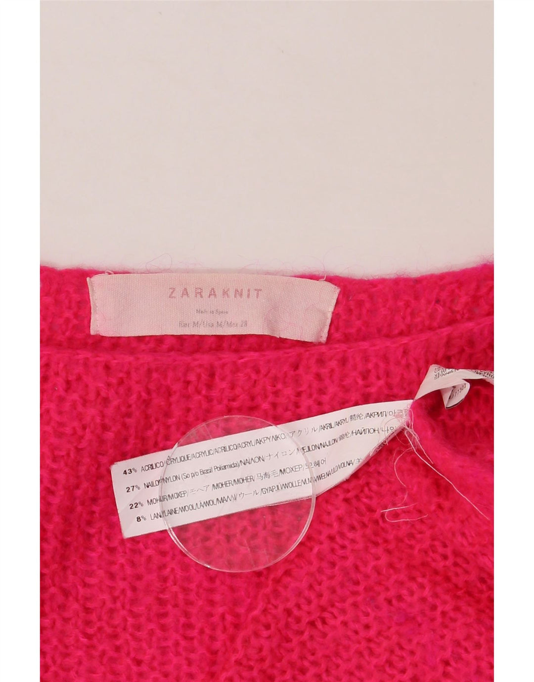 ZARA Womens Oversized Boat Neck Jumper Sweater UK 14 Medium Pink Vintage Zara and Second-Hand Zara from Messina Hembry 