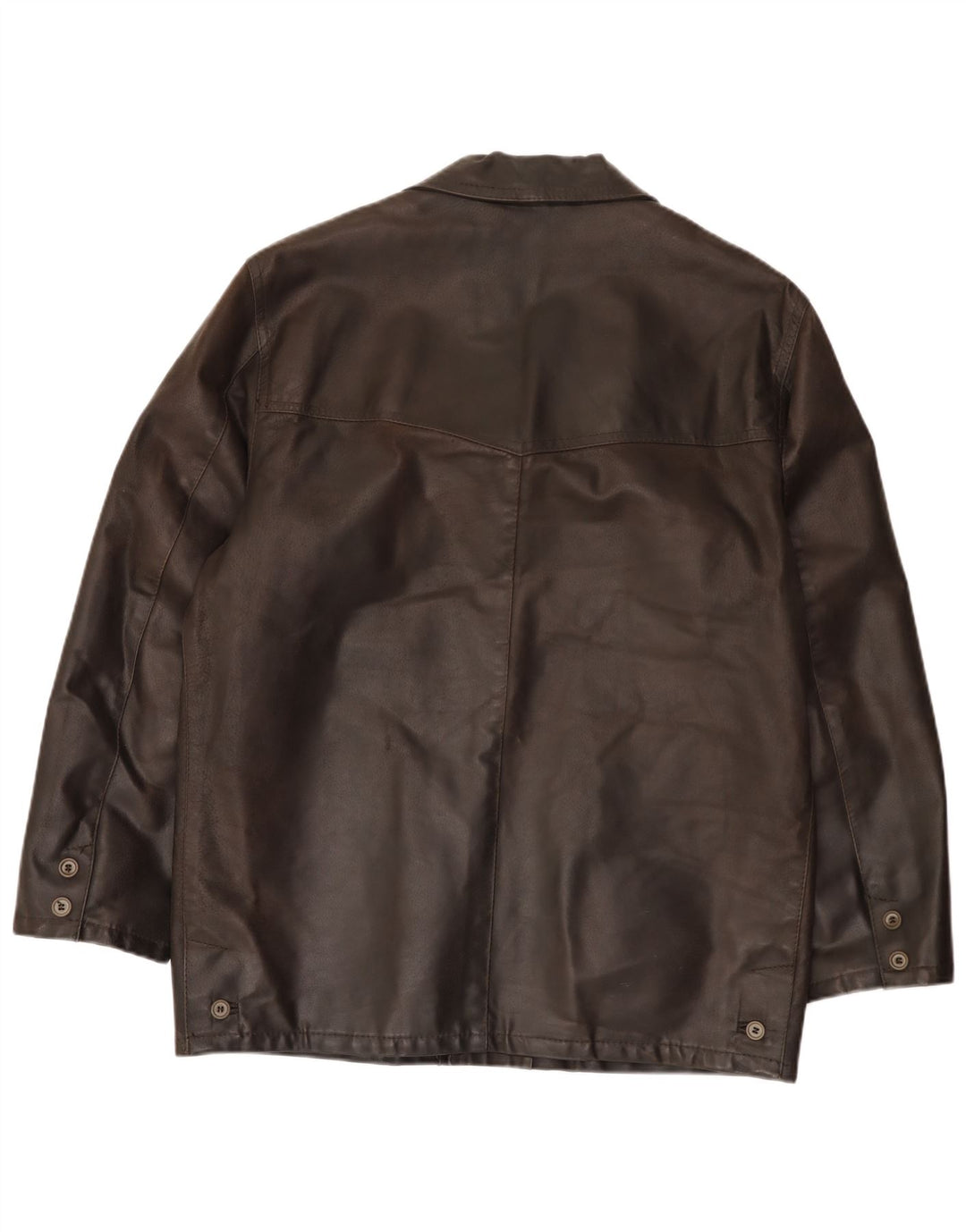 Giacca in pelle vintage da uomo IT 50 grande in pelle marrone