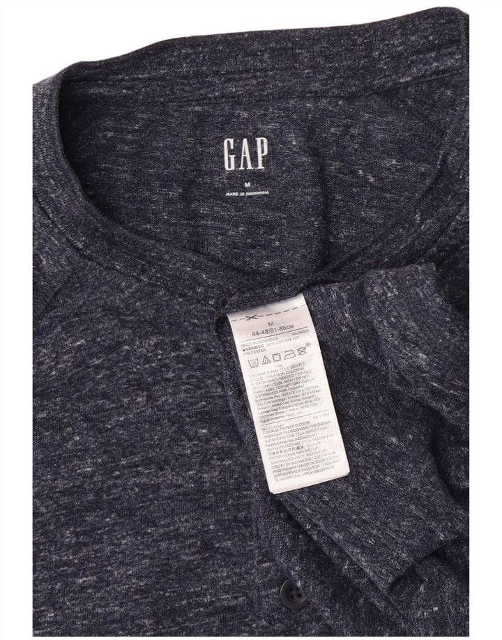 Gap Top da uomo a maniche lunghe in cotone screziato blu navy medio