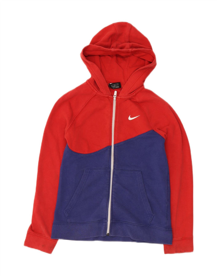 Felpa con cappuccio e zip grafica NIKE per ragazzi 12-13 anni, grande, colore rosso
