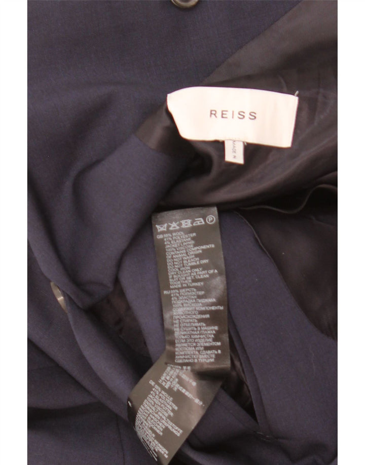 Giacca blazer da uomo a 2 bottoni Reiss UK 40 grande lana blu navy