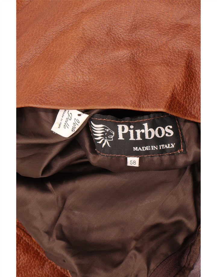 Giacca in pelle da uomo Pirbos IT 58 4XL Marrone