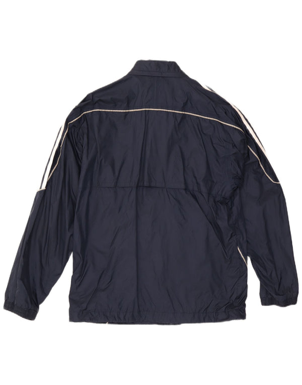 Giacca antipioggia da uomo Adidas con cappuccio UK 36 Small Blu Navy Poliammide
